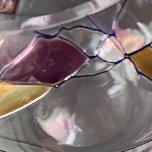 Luminescence Hand Blown Bowl Vase Romania Lead Free Glass Crystal Mosaic Art - Picture 10 of 15